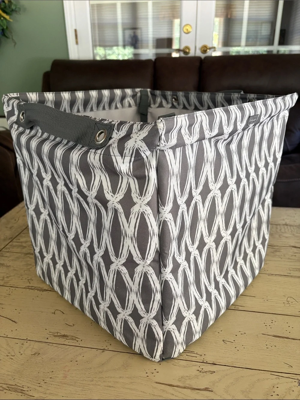 thirty-one Gray & White Interlaced Pattern Foldable Storage Bin